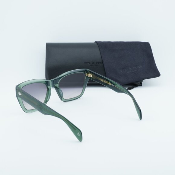 Rag & Bone RNB1046/G/S 01ED PR Sunglasses Green Square Frame, Grey Lenses main image 6